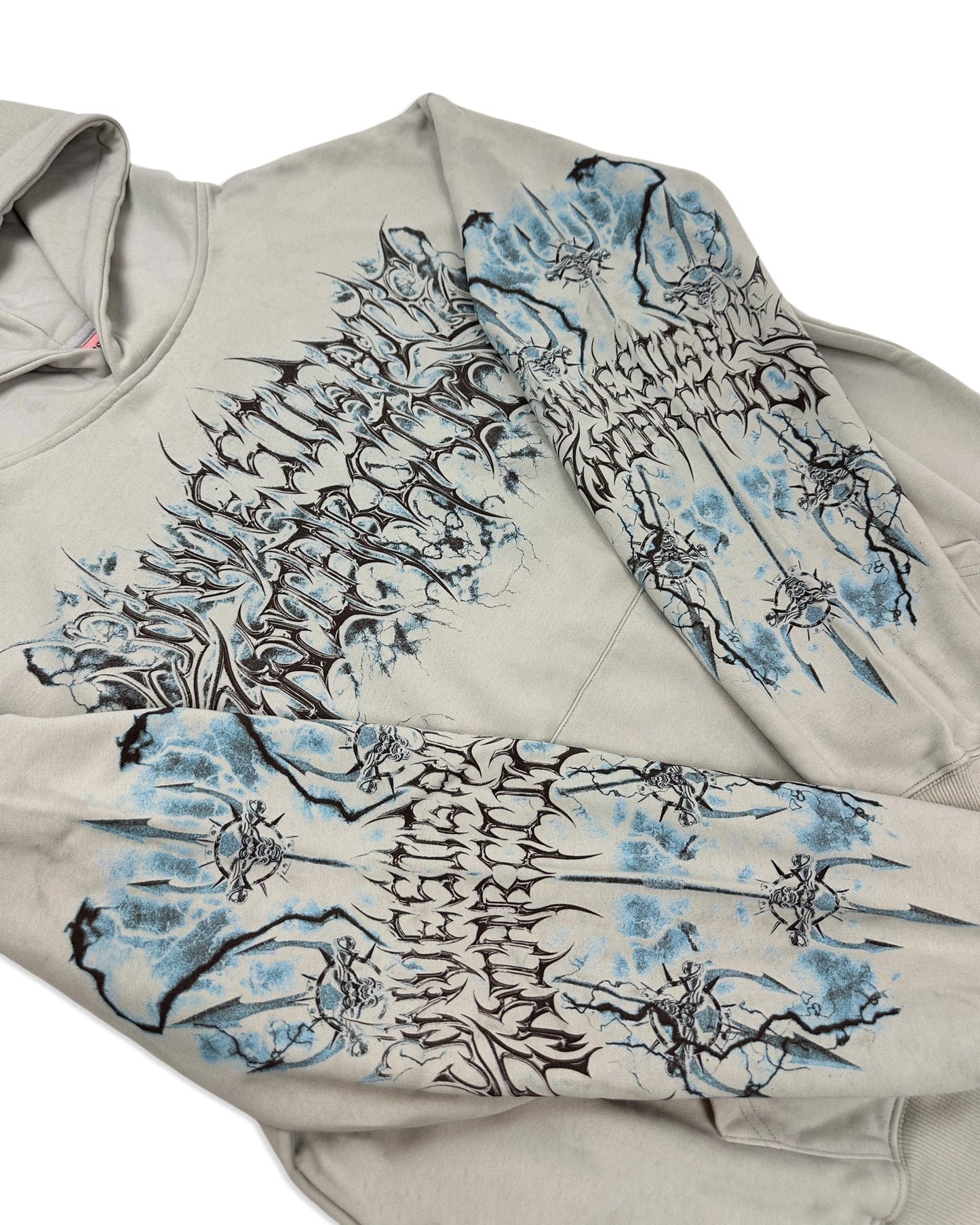 Investigate Antarctica 'Cyber Trident' French Terry Hoodie Grey