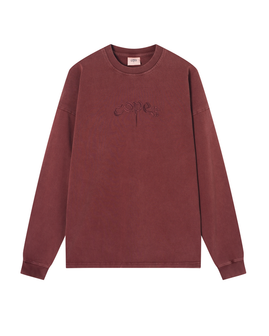 Copes Embroidered Logo Longsleeve (Oxblood)
