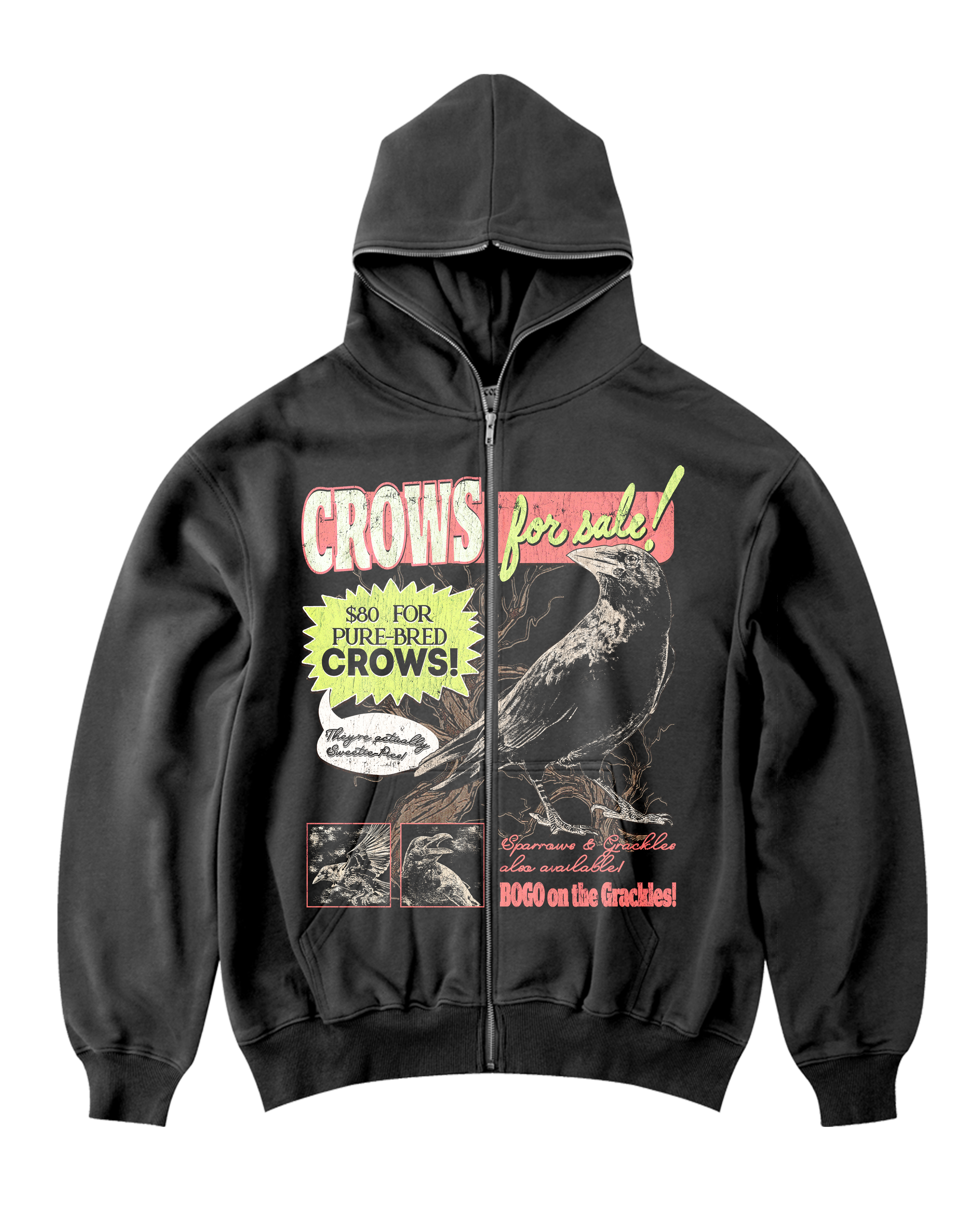 GARNET CROW フーディー Hivemind 'Crows' Heavyweight French Terry Full-zip Hoodie – COPES