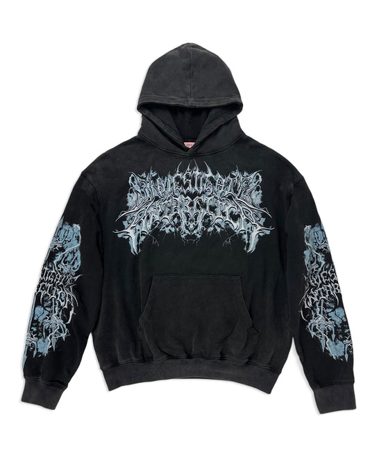 Investigate Antarctica 'Cyber Trident' French Terry Hoodie Black