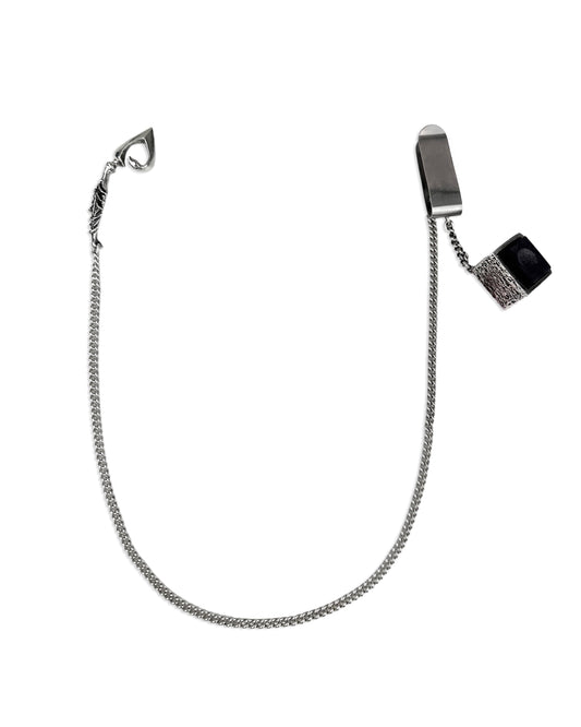 Sterling Silver Pant Chain With Attached Pool Chalk Holder Handmade By Tobo Silver