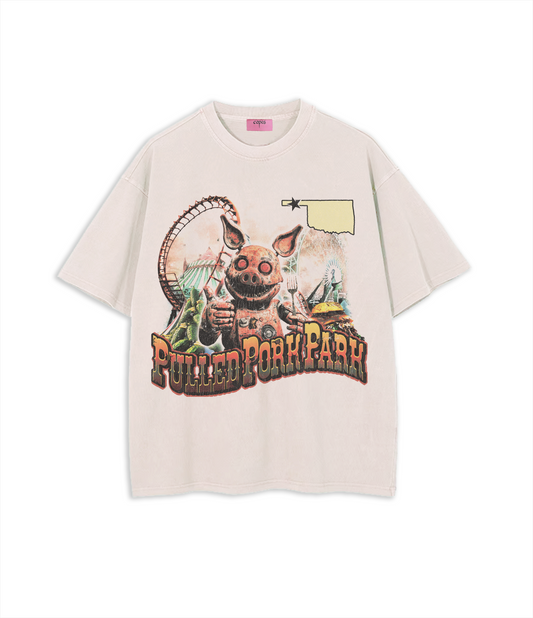 Hivemind 'Pulled Pork Park' T-Shirt - Cream