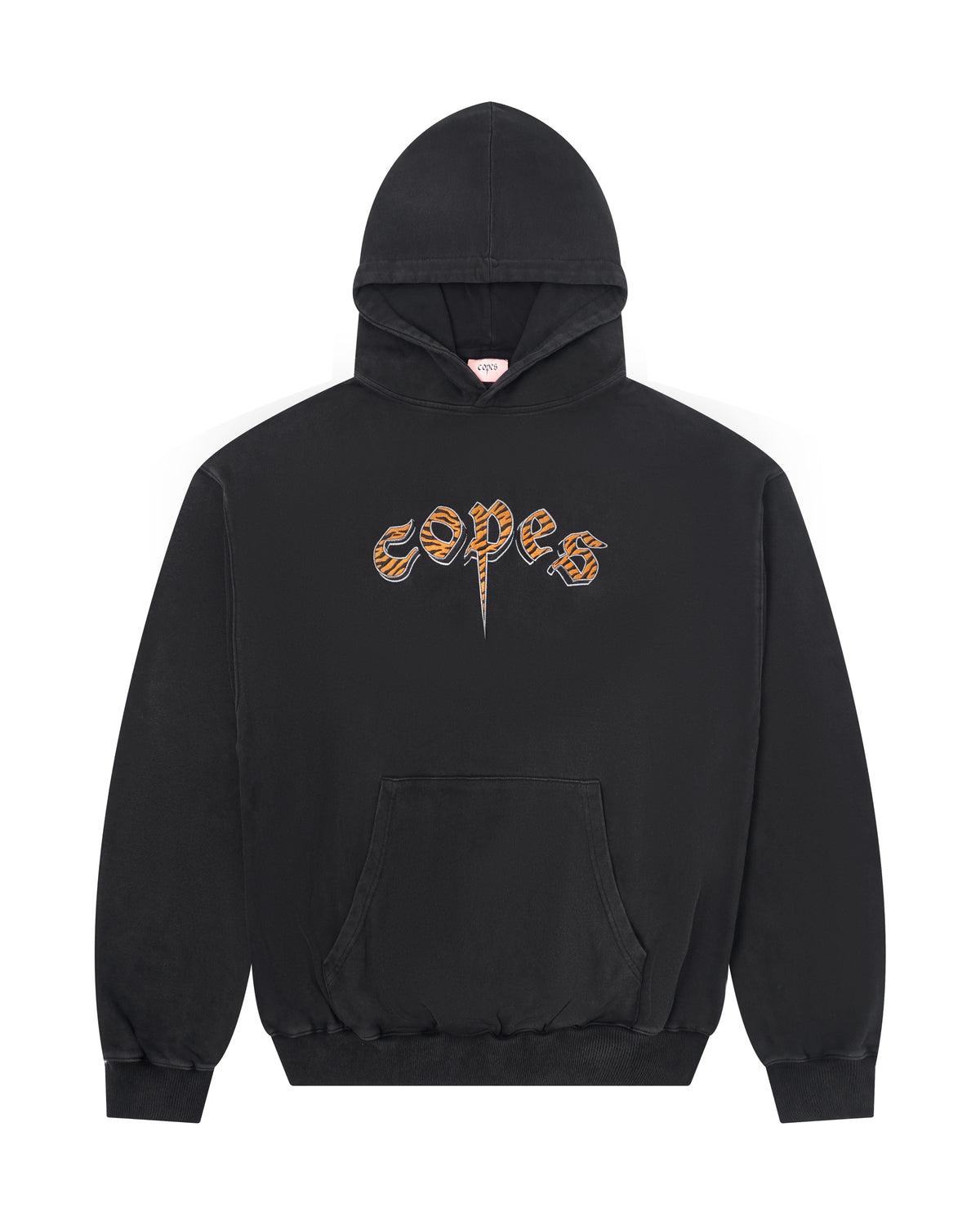 Copes Heavyweight French Terry Embroidered 'Tiger Bear' Logo Hoodie