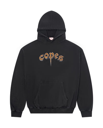 Copes Heavyweight French Terry Embroidered 'Tiger Bear' Logo Hoodie