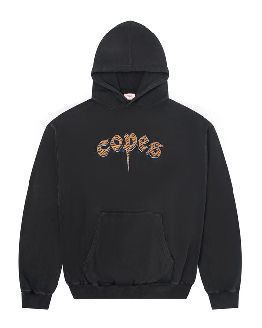 Copes Heavyweight French Terry Embroidered 'Tiger Bear' Logo Hoodie