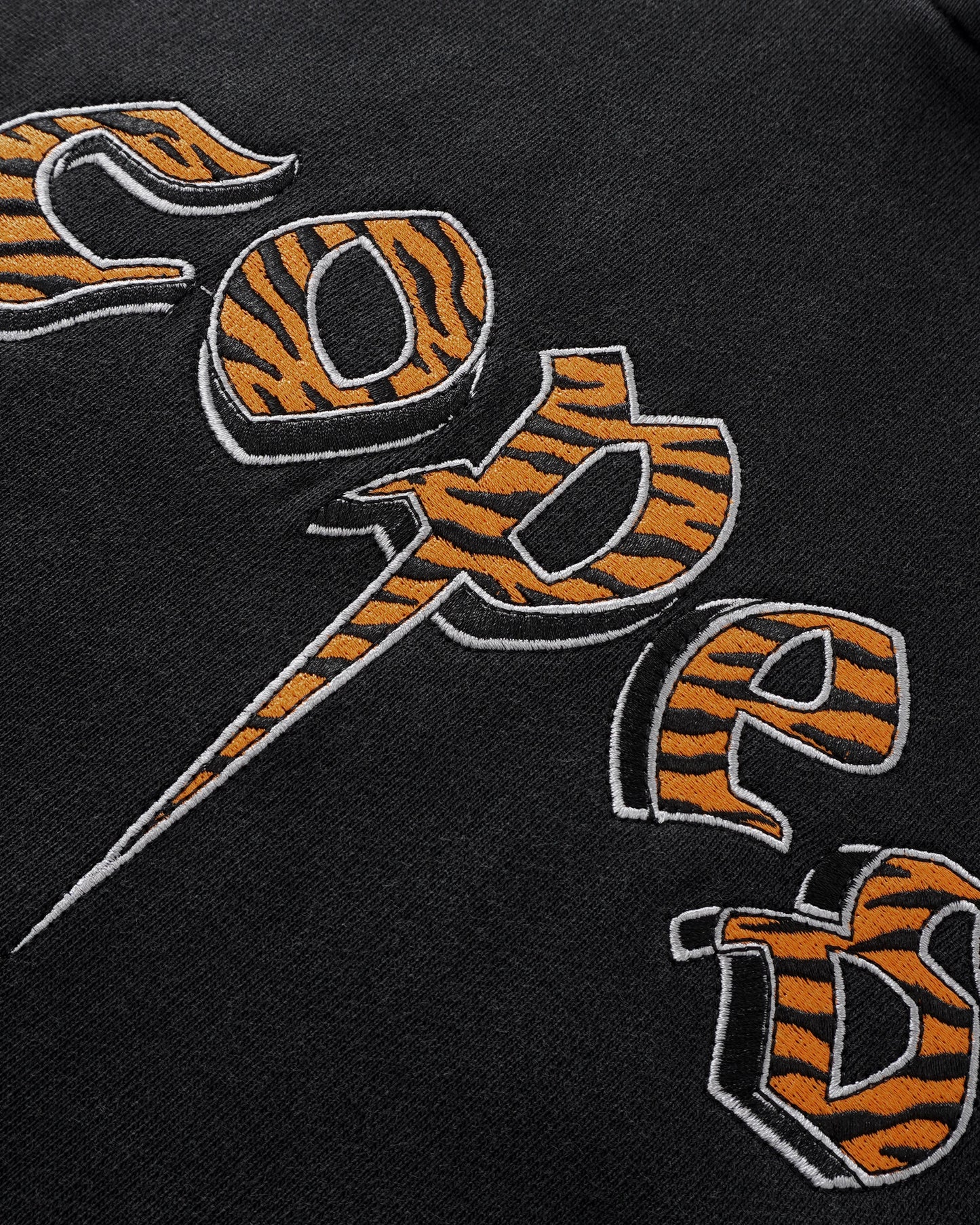 Copes Heavyweight French Terry Embroidered 'Tiger Bear' Logo Hoodie