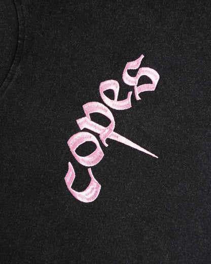 Copes Embroidered Logo T-Shirt (Black + Pink)