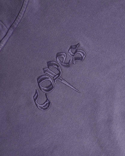 Copes Heavyweight French Terry Stone Washed Embroidered Logo Hoodie (Purple Palooza)