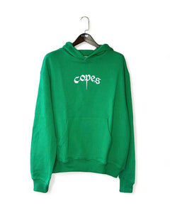 Copes Heavyweight Pool Table Green Embroidered Logo Hoodie