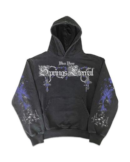 Wicca Phase 'Midnight at the Castle Moorlands' Heavyweight French Terry Stone Washed Hoodie
