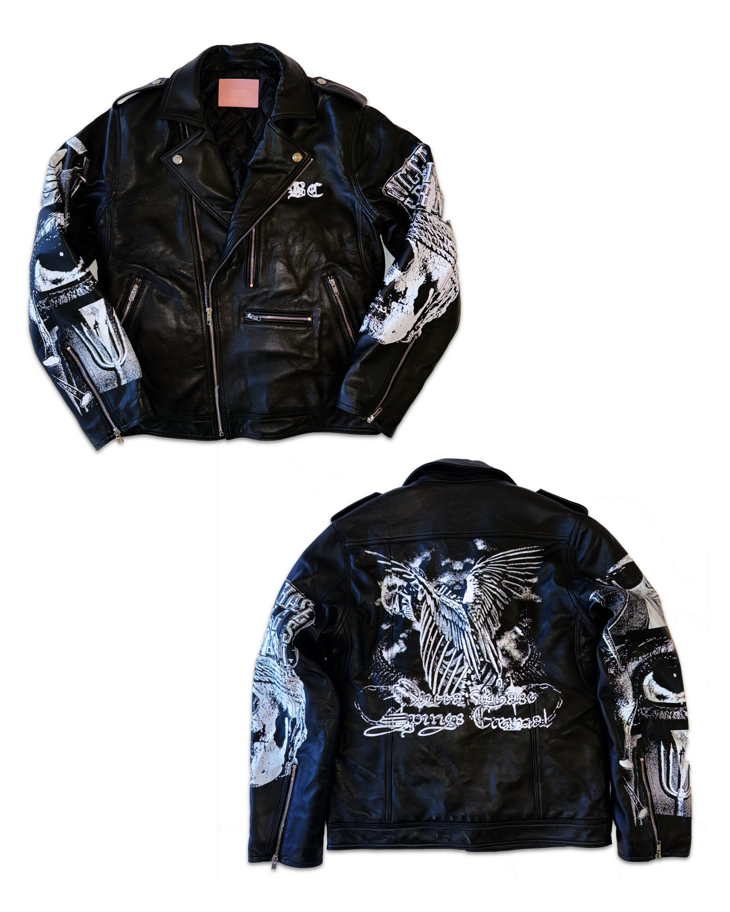 Wicca Phase 'Fallen Angel' Leather Biker Jacket