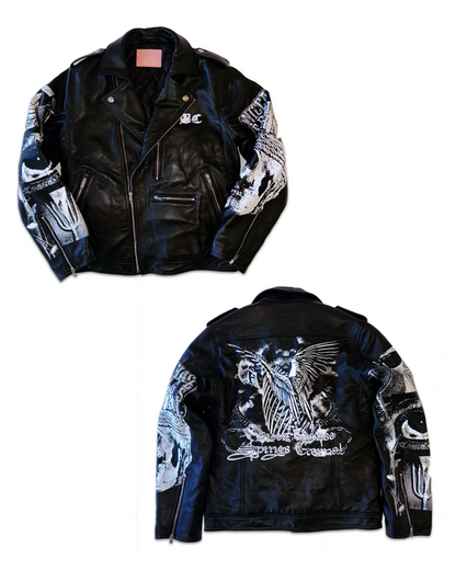 Wicca Phase 'Fallen Angel' Leather Biker Jacket