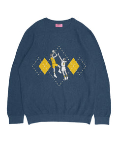 Hivemind Argyle Basketball Knit Sweater