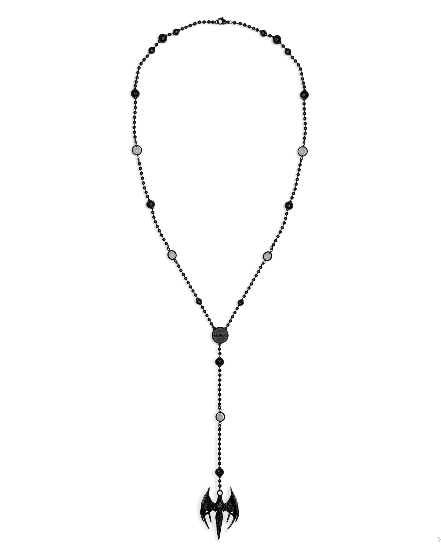 Wicca Phase Fallen Angel Rosary - Black Gunmetal