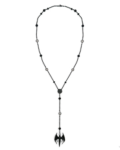 Wicca Phase Fallen Angel Rosary - Black Gunmetal