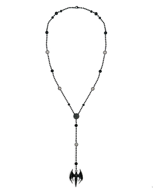 Wicca Phase Fallen Angel Rosary - Black Gunmetal
