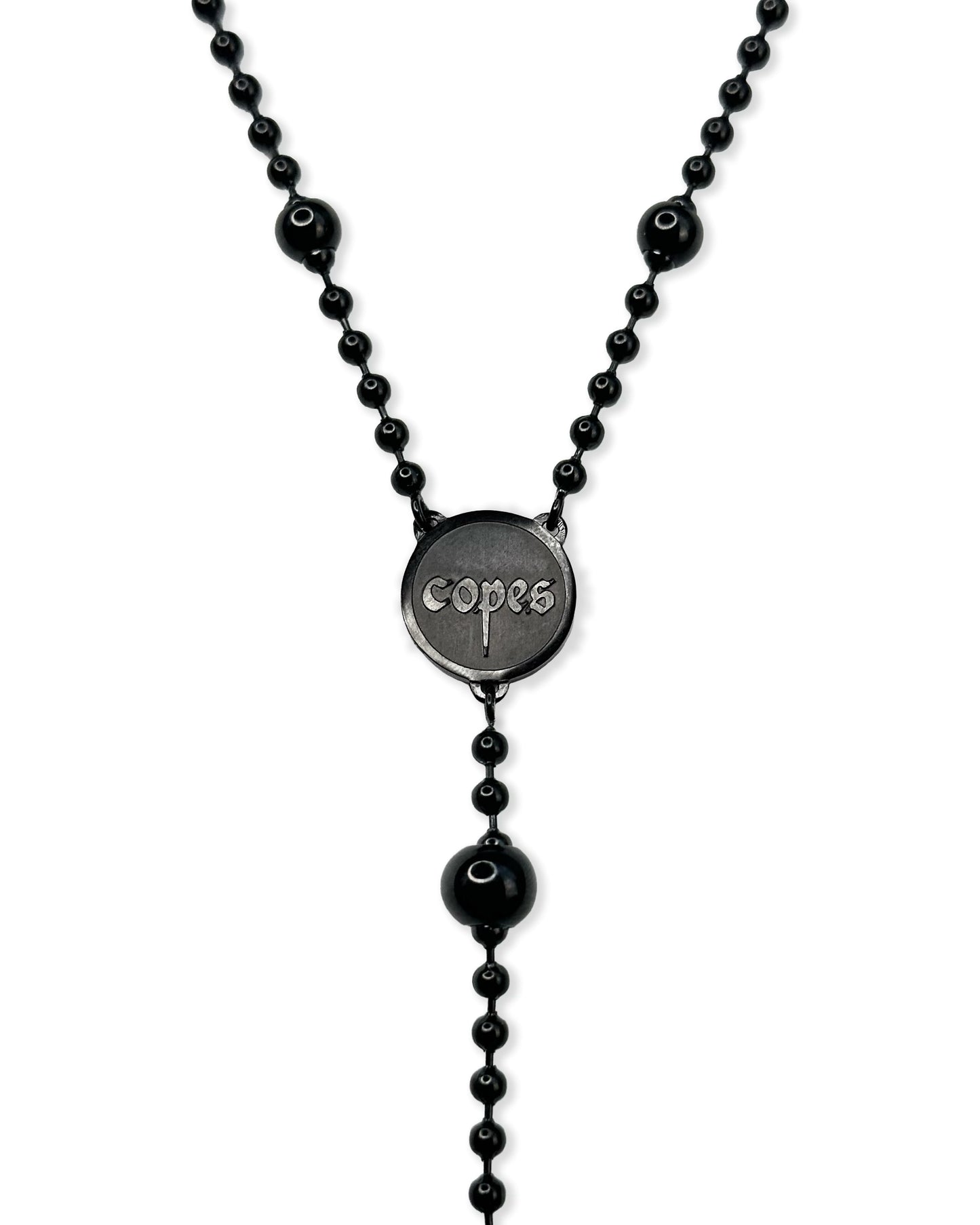 Wicca Phase Fallen Angel Rosary - Black Gunmetal