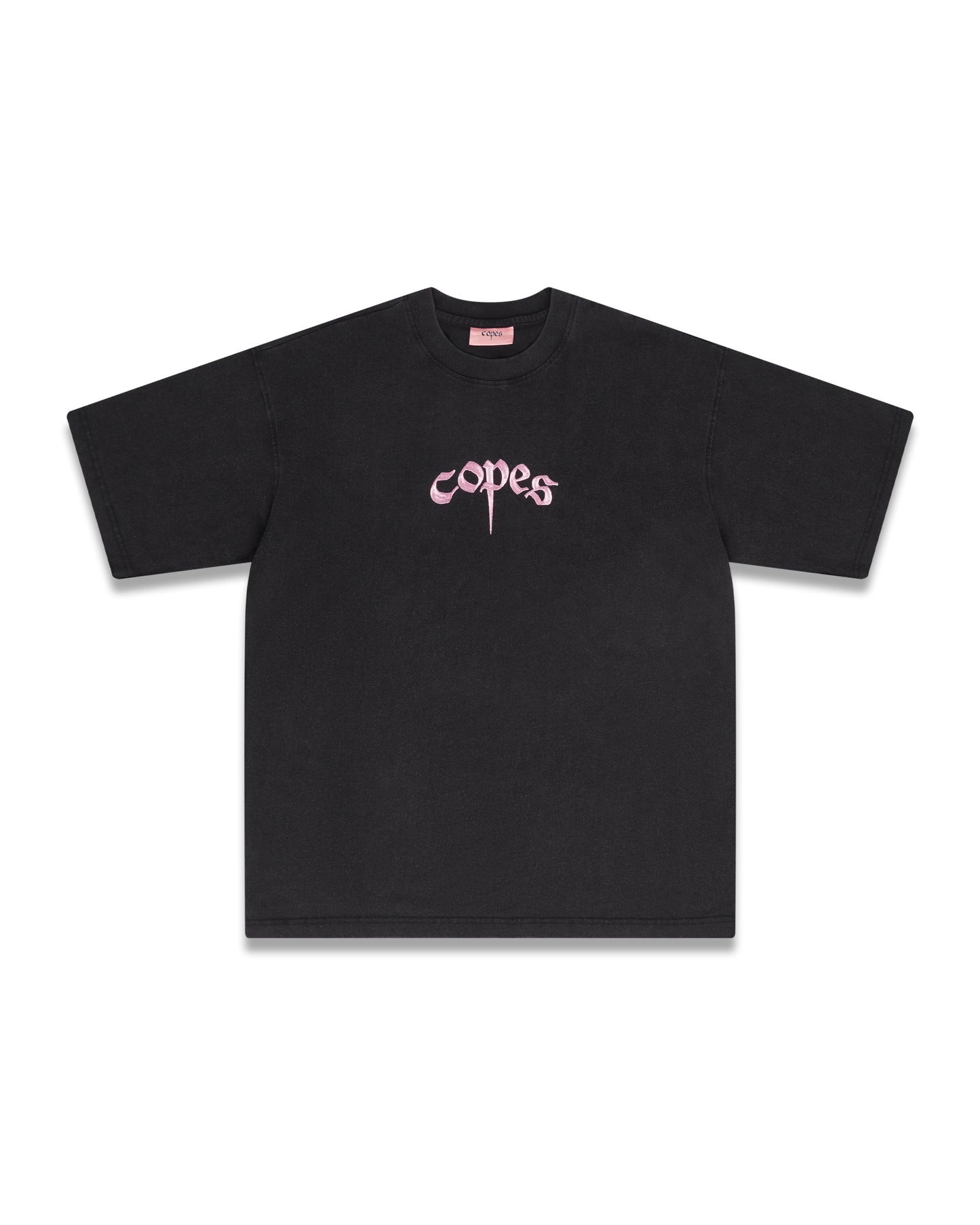 Copes Embroidered Logo T-Shirt (Black + Pink)