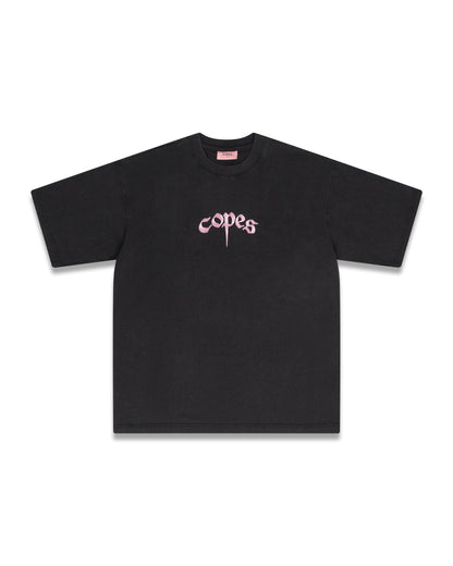 Copes Embroidered Logo T-Shirt (Black + Pink)