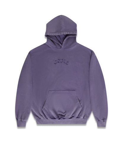 Copes Heavyweight French Terry Stone Washed Embroidered Logo Hoodie (Purple Palooza)
