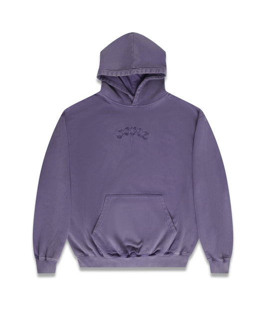 Copes Heavyweight French Terry Stone Washed Embroidered Logo Hoodie (Purple Palooza)